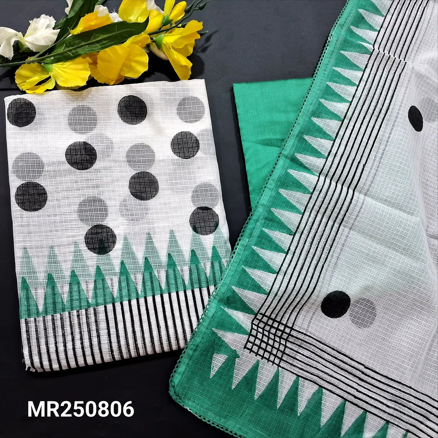 Half white kota fabric salwar material mr250806-Neidhal