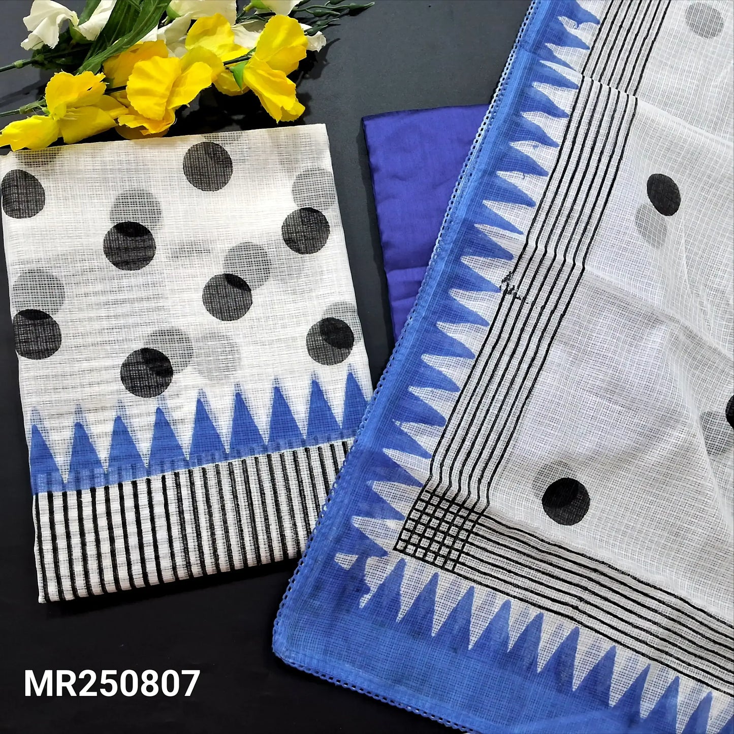 Half white kota fabric salwar material mr250807-Neidhal