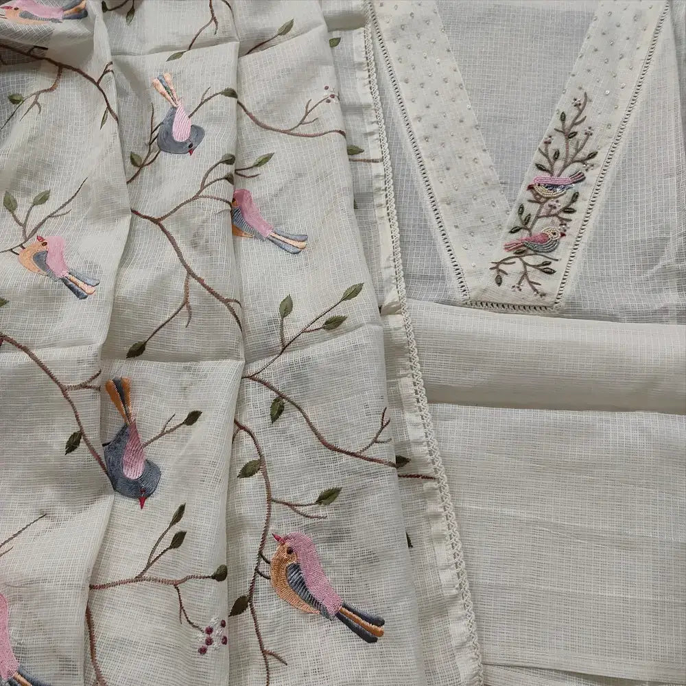 Half white kota salwar material ap251404-Neidhal