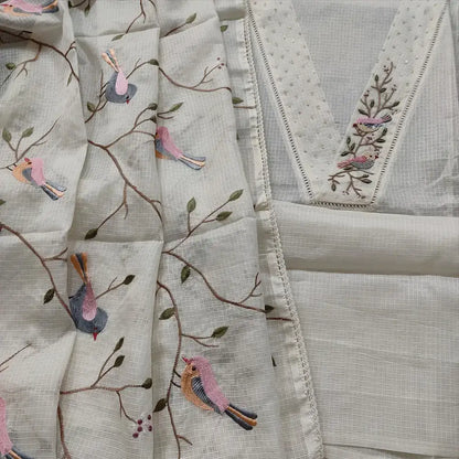 Half white kota salwar material ap251404-Neidhal