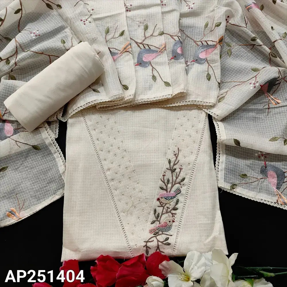 Half white kota salwar material ap251404-Neidhal