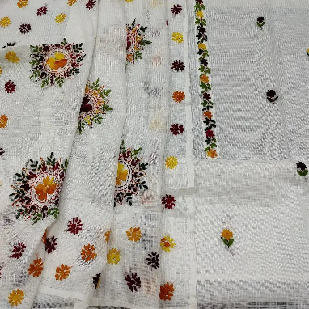 Half white kota unstitched salwar material mr252401-Neidhal