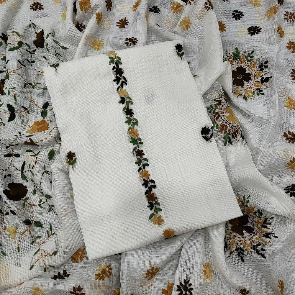 Half white kota unstitched salwar material mr252401-Neidhal