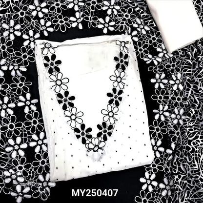 Half white maslin silk salwar material my250407-Neidhal