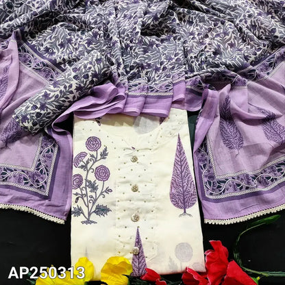 Half white mul cotton salwar material ap250313-Neidhal