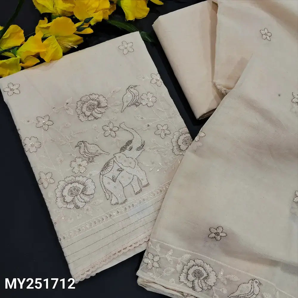 Half white mul cotton salwar material my251712-Neidhal