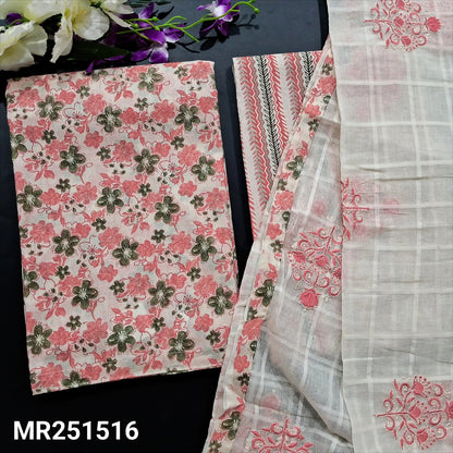 Half white peach floral printed soft cotton salwar material mr251516-Neidhal