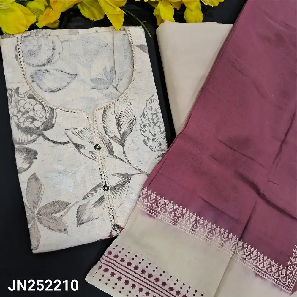 Half white pink floral printed flex cotton salwar material jn252210-Neidhal