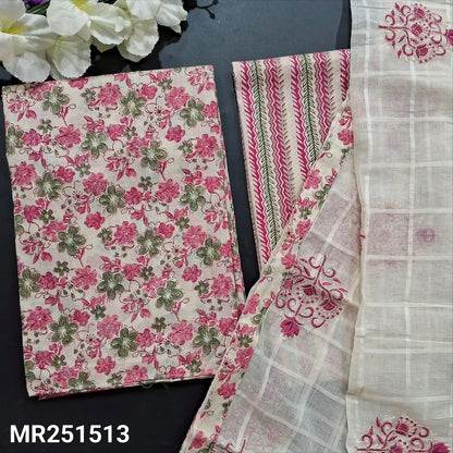 Half white pink floral printed soft cotton salwar material mr251513-Neidhal
