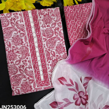 Half white printed kantha cotton salwar material jn253006-Neidhal