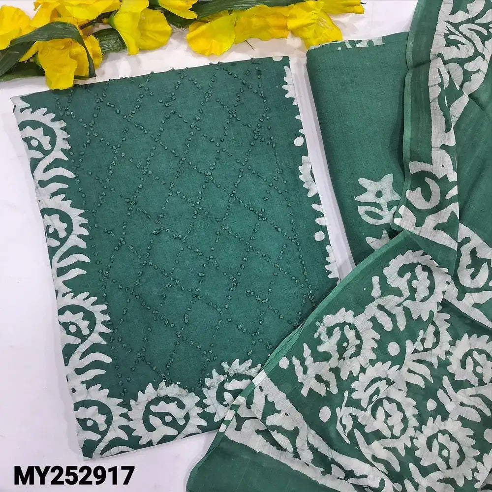 Half white printed linen salwar material my252801-Neidhal