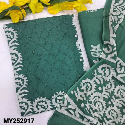 Half white printed linen salwar material my252801-Neidhal