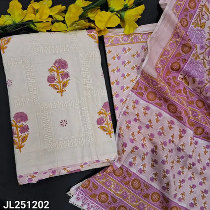 Half white printed pure cotton salwar material jl251202-Neidhal