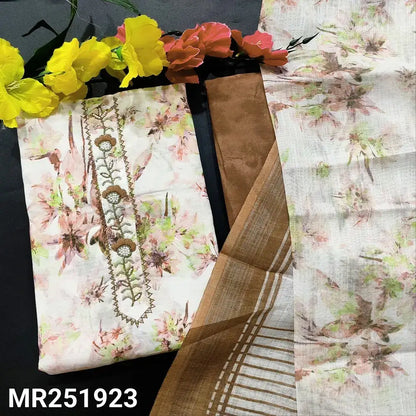 Half white printed semi linen salwar material mr251923-Neidhall