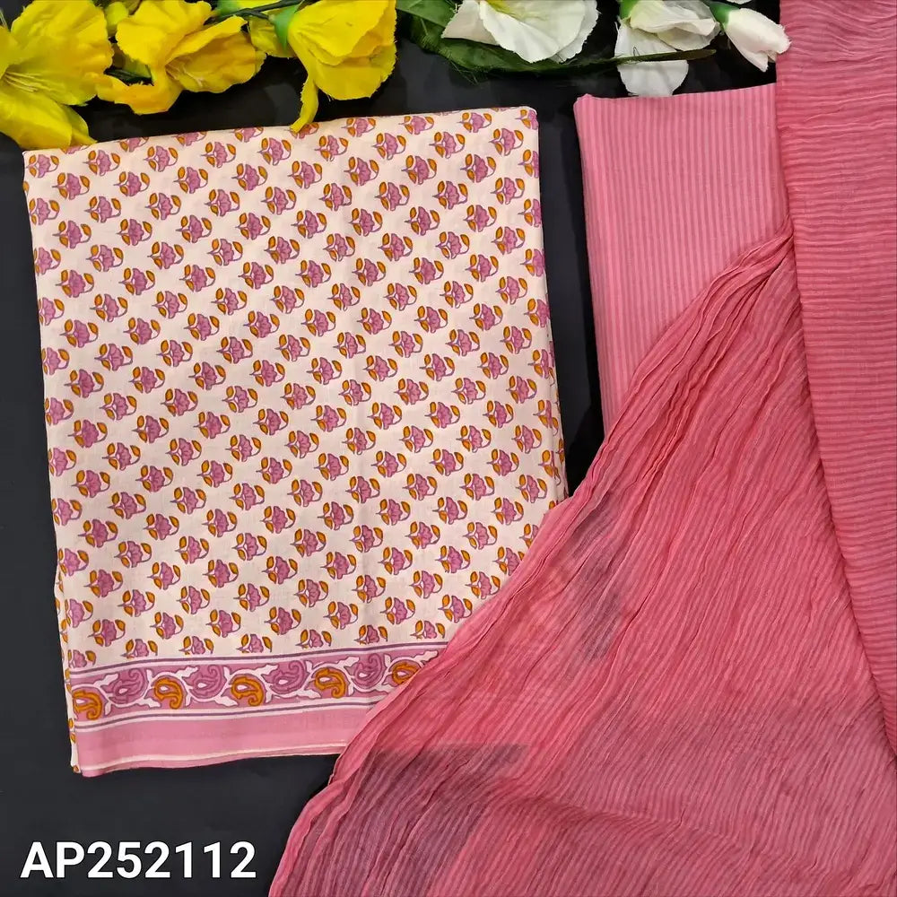 Half White Printed Soft Cotton Salwar Material AP252112- Neidhal