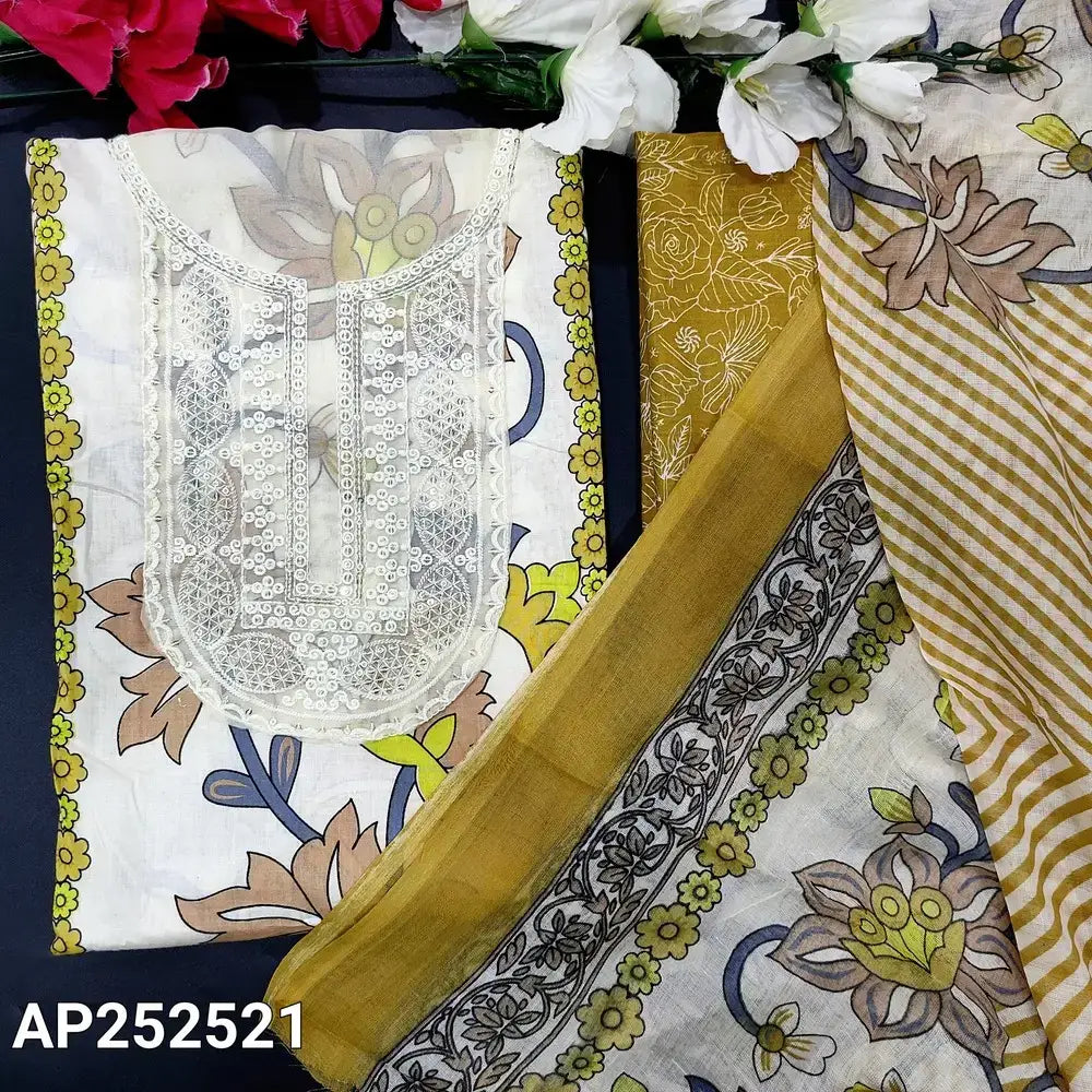 Half white printed soft cotton salwar material ap252521-Neidhal