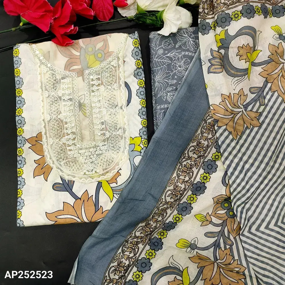 Half white printed soft cotton salwar material ap252523-Neidhal