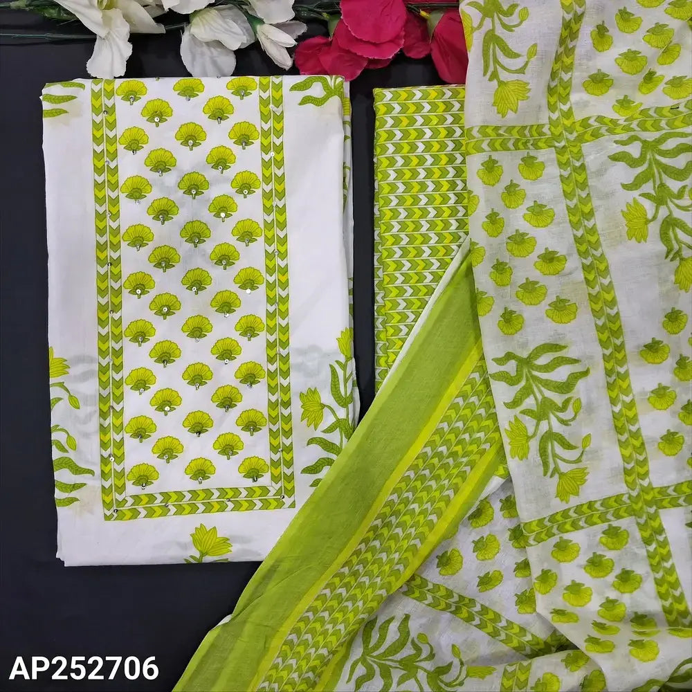 Half white printed soft cotton salwar material ap252706-Neidhal