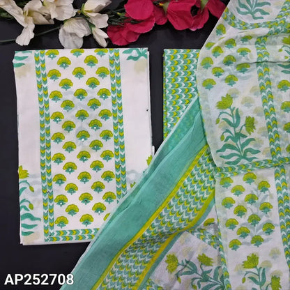 Half white printed soft cotton salwar material ap252708-Neidhal