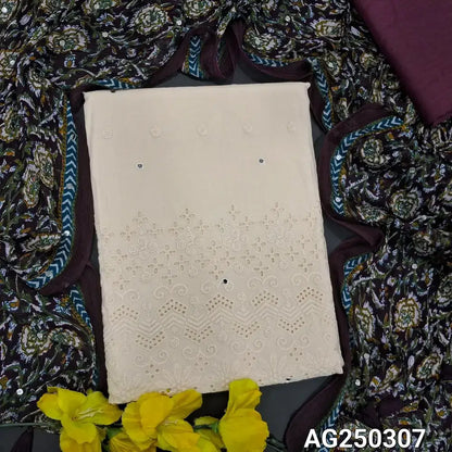 Half white pure cotton salwar material ag250307-Neidhal