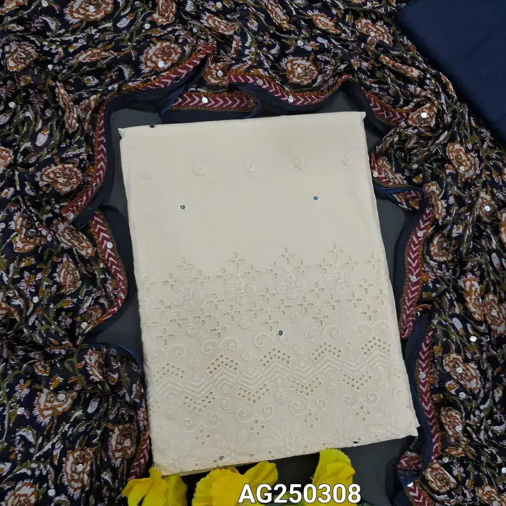 Half white pure cotton salwar material ag250308-Neidhal