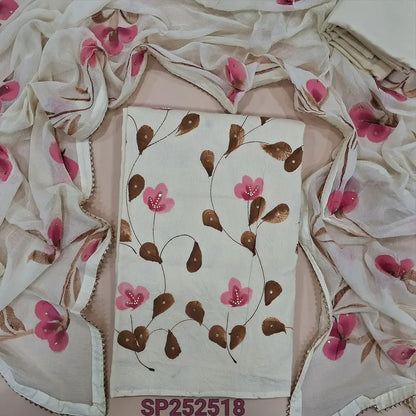 Half white pure cotton salwar material SP252518-Neidhal