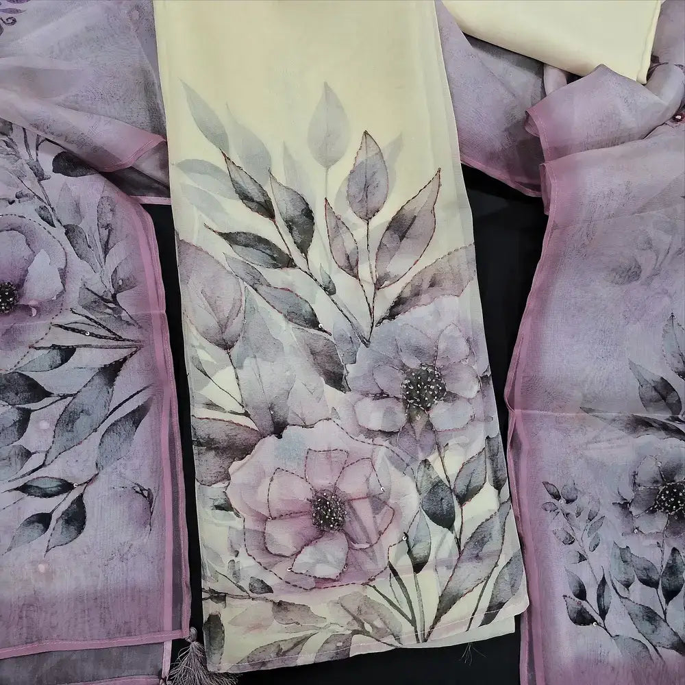 Half white pure organza silk salwar material jn250201-Neidhal