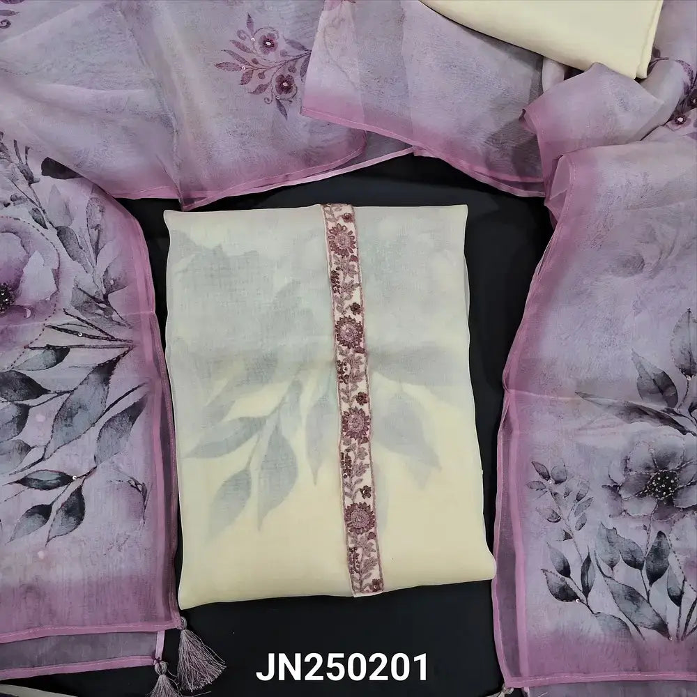 Half white pure organza silk salwar material jn250201-Neidhal