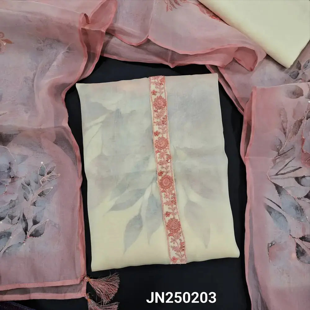 Half white pure organza silk salwar material jn250203-Neidhal