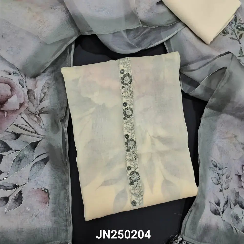 Half white pure organza silk salwar material jn250204-Neidhal