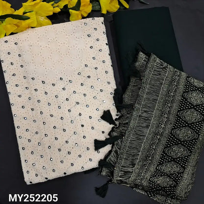 Half white schiffli embroidered cotton salwar material my252205-Neidhal