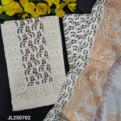 Half white schiffli embroidered cotton salwar material jl250702-Neidhal