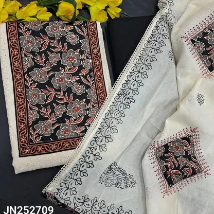 Half white schiffli embroidered cotton salwar material jn252709-Neidhal