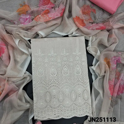 Half white silk cotton salwar material jn251113-Neidhal
