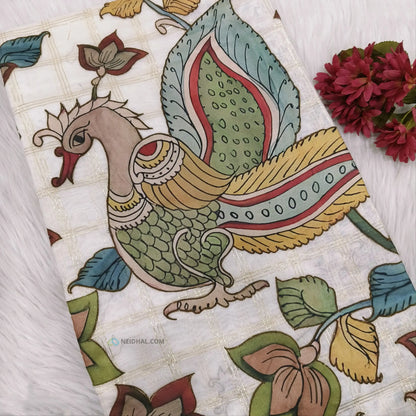 Half white silk cotton saree ns93-Neidha