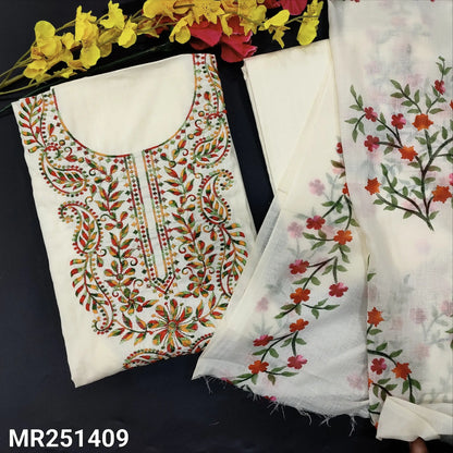 Half white soft cotton salwar material mr251409-Neidhal