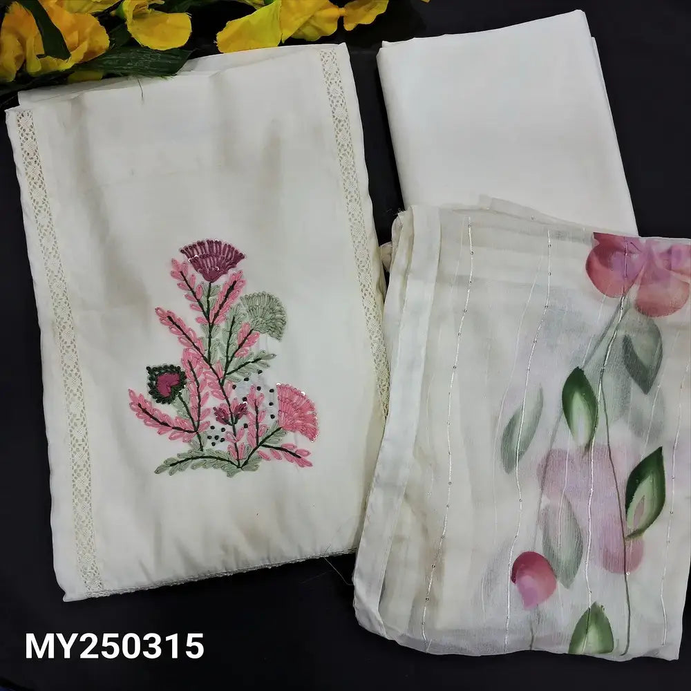 Half white soft silk cotton salwar material my250315-Neidhal