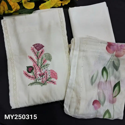 Half white soft silk cotton salwar material my250315-Neidhal