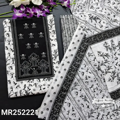 Half white warli printed cotton salwar material mr252221-Neidhal