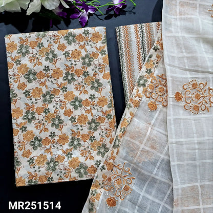 Half white yellow floral printed soft cotton salwar material mr251514-Neidhal