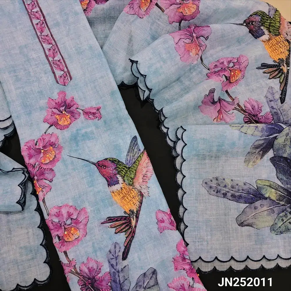 Ice blue digital printed premium linen salwar material jl2520011-Neidhal