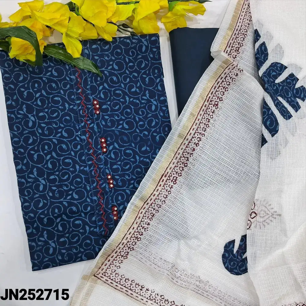 Indigo blue printed soft cotton salwar material jn252715-Neidhal