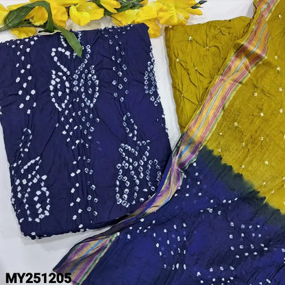 Ink blue bandhini cotton salwar material my251205-Neidhal