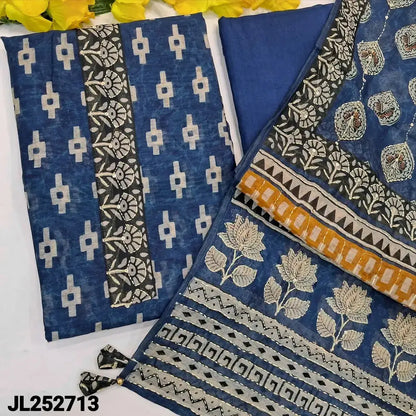 Ink blue digital printed silk cotton salwar material jl252713-Neidhal