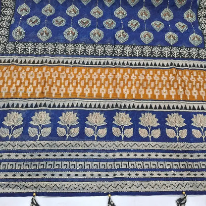 Ink blue digital printed silk cotton salwar material jl252713-Neidhal