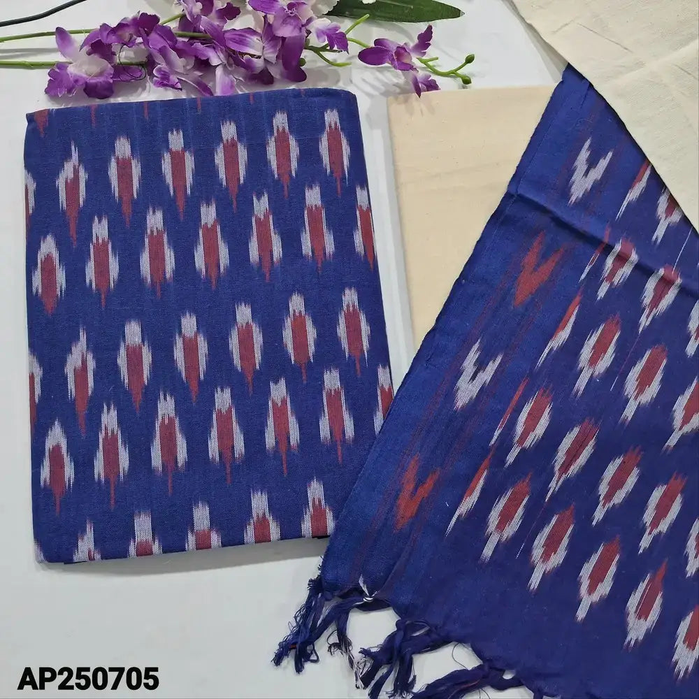 Ink blue handloom cotton salwar material ap250705-Neidhal