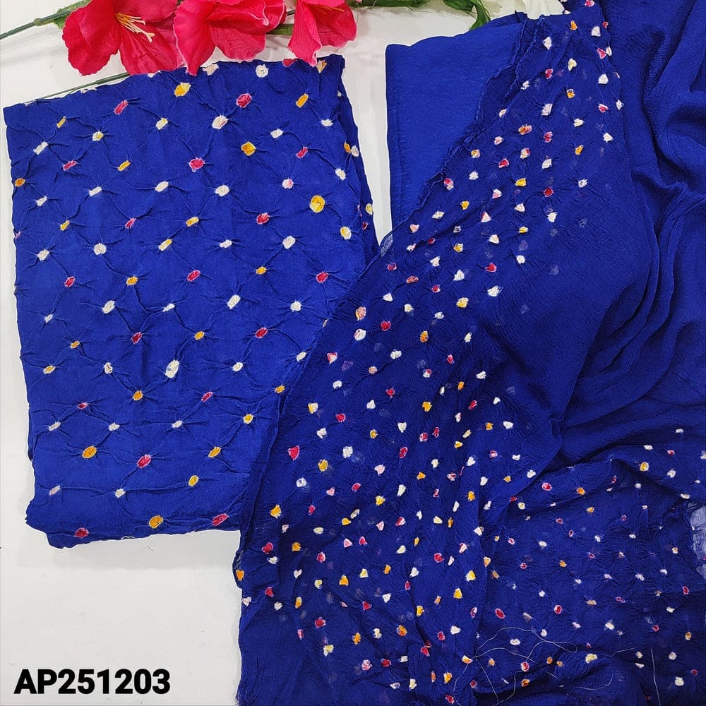 Ink blue original bandhini georgette salwar material ap251203-Neidhal