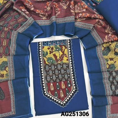 Ink blue premium cotton unstitched salwar material ag251306-Neidhal