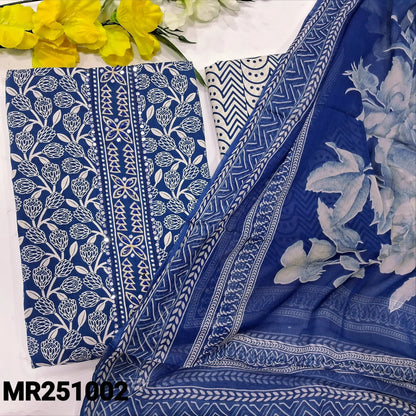 Ink blue printed cotton salwar material mr251002-Neidhal