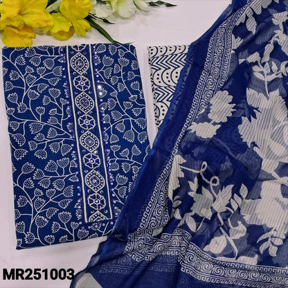 Ink blue printed cotton salwar material mr251003-Neidhal